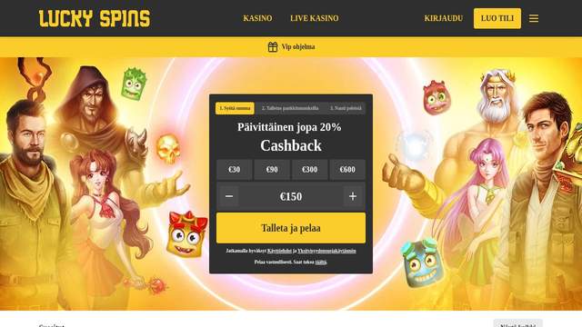 LuckySpins casino screenshot